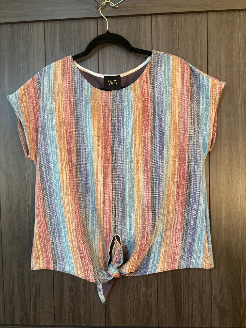 W5 Striped Tie-Front Top